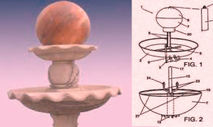 Fuente ornamental con esfera giratoria